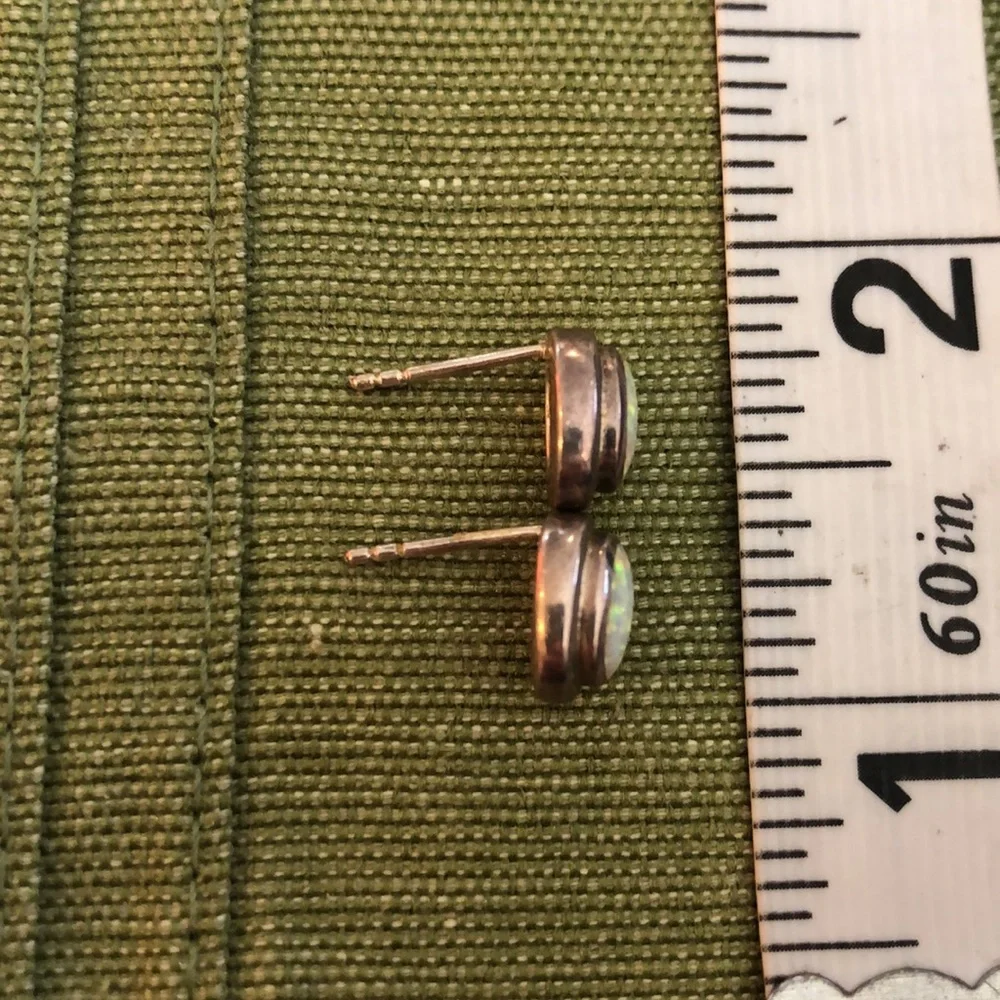 Sterling Silver Opal Earrings Posts (No Backs) - Picture 8 of 17